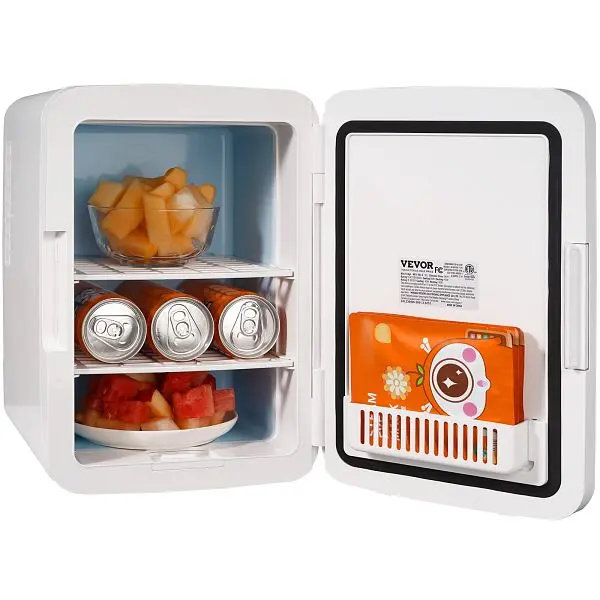 VEVOR Diamond-Pattern Mini Fridge,10L/12 Can Premium Skin Maintenance Refrigerator, MNBXBSBLPT10L32ZHV1