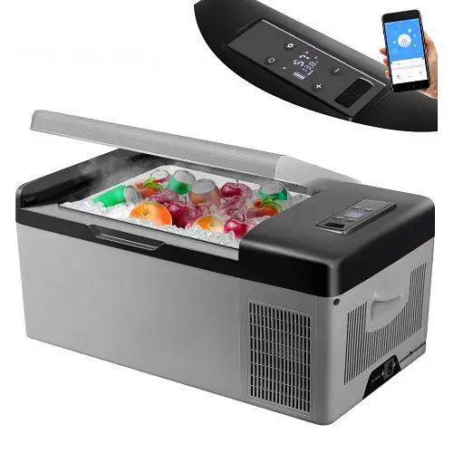 VEVOR 12 Volt Car Refrigerator Travel-friendly Freezer 16Qt Truck RV Fridge APP Regulation, FTBZPE15L110VSSRPV1