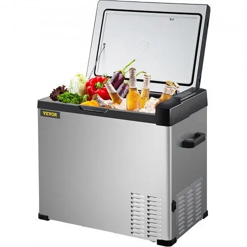 VEVOR 12 Volt Car Refrigerator Travel-friendly Freezer 53Qt Camping Refrigerator Outdoor, BXS50LC50110VHFZNV1