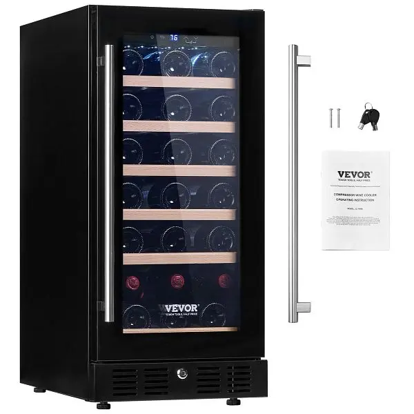 VEVOR Wine Cooler, 30 Jugs Pipe Capacity Under Counter Constructed- or Freestanding Wine Refrigerator, SYHJJPQRSDQ30IOGWV1