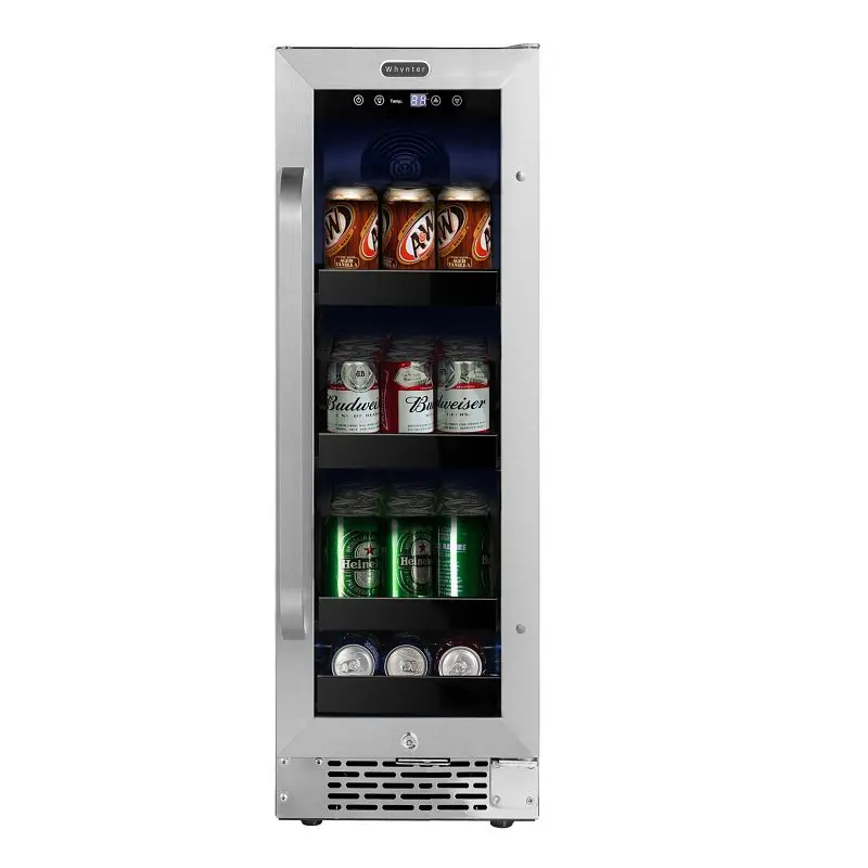 Whynter 12" Constructed- 60 Can Undercounter Stainless Spring Steel Beverage Refrigerator Reversible Door, Digital Re...