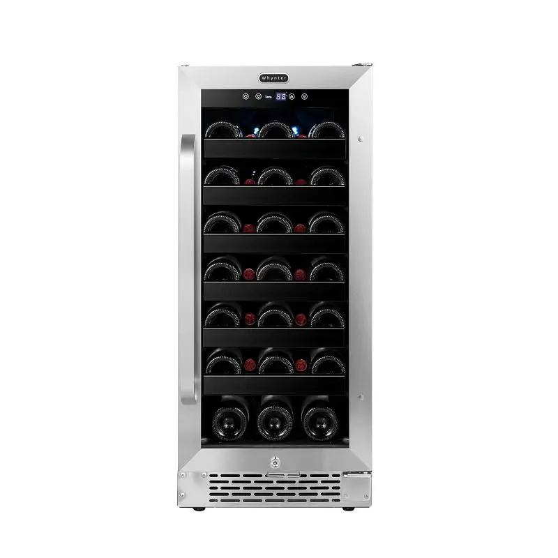 Whynter 15" Constructed- 33 Bottle Undercounter Stainless Steel Wine Refrigerator Reversible Door, Digital Regulation...