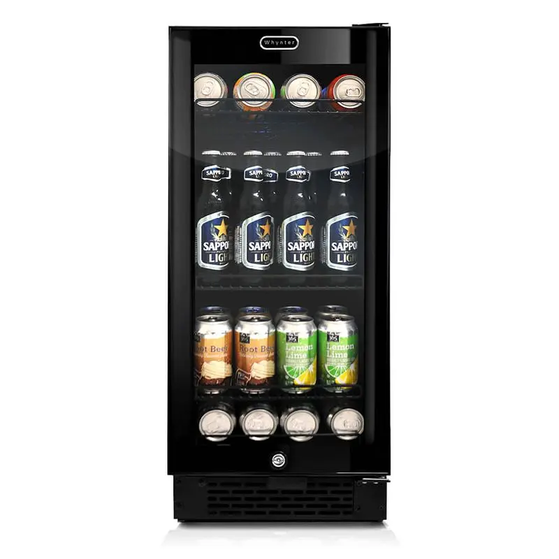Whynter Constructed- Jet Black Glass 80-can capacity 3.4 cu ft. Beverage Refrigerator, BBR-801BG