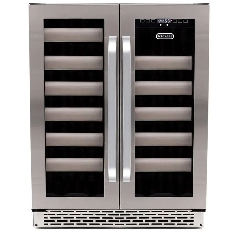Whynter Elite 40 Bottle, Seamless Stainless Steel Door, Dual Zone Constructed- Wine Refrigerator, BWR-401DS