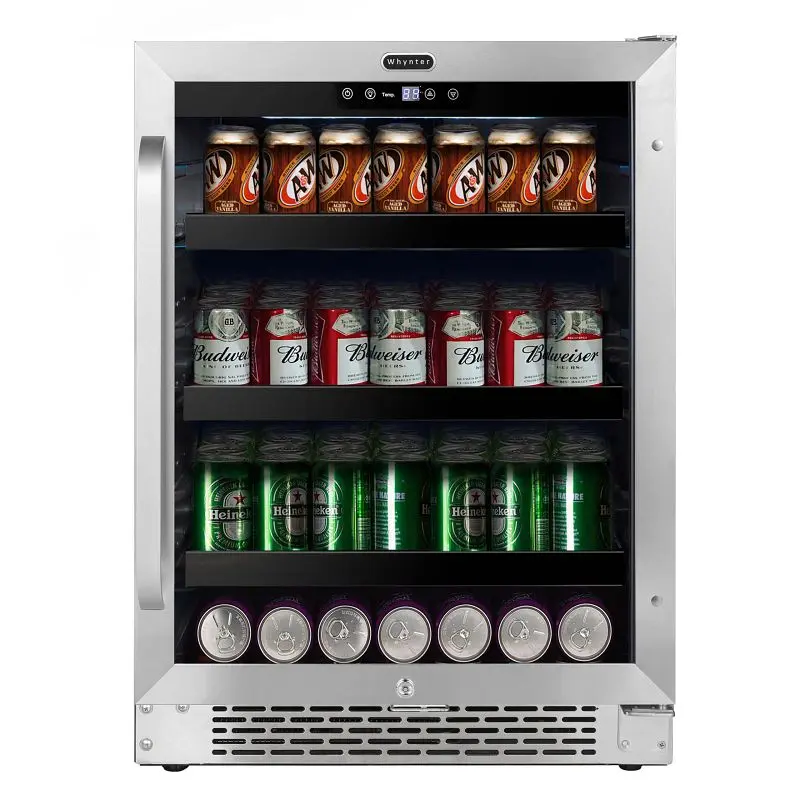 Whynter Extra-Strong 24" Constructed- 140 Can Undercounter Stainless Steel Beverage Refrigerator Reversible Door, Dig...