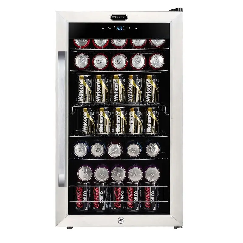 Whynter Freestanding 121 can Beverage Refrigerator Digital Regulation and Internal Fan, BR-1211DS