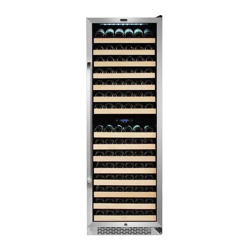 Whynter Hi-Vis 164 Bottle Constructed- Stainless Steel Dual Zone Compressor Wine Refrigerator, BWR-1642DZ