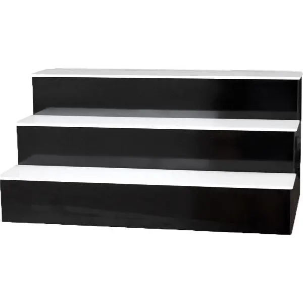 Buffet Improvements Bar Back Riser, 3-Step x 60” black custom laminates available, 010RLB603 Buffet Enhancements