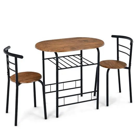 Costway 3-Piece Space, Saving Bistro Set Kitchen and Apartment, HW54057CF
