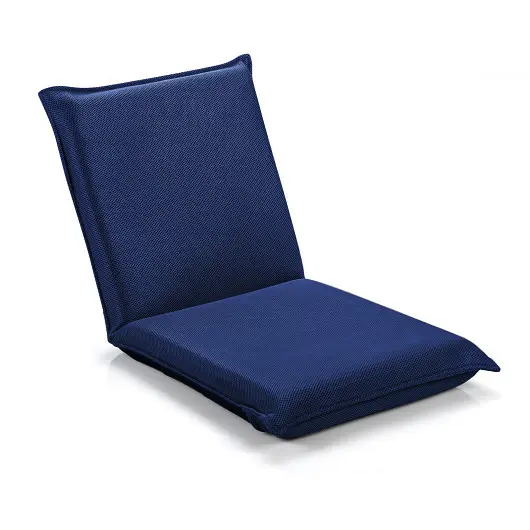 Costway Adjustable 6 positions Folding Lazy Man Sofa Chair Floor Chair, Navy, HW65605NY
