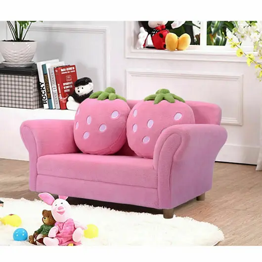 Costway Certified-Safe Kids Strawberry Armrest Chair Sofa, Pink, HW54190PI