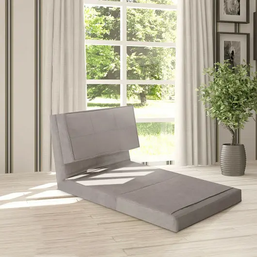 Costway Convertible Lounger Folding Sofa Sleeper Bed, Gray, HW66301GR