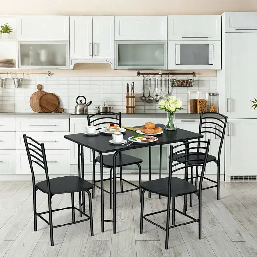 Costway 5 Each Wood Rectangular Dining Table Set, HW66275