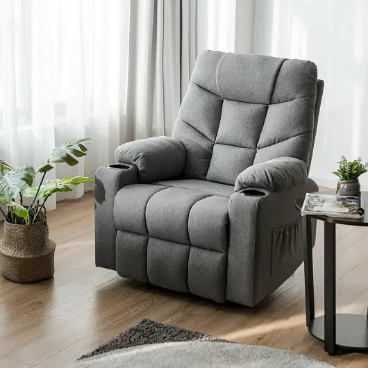 Costway Electric Power Lift Recliner Massage Sofa, Light Gray, HW65587SL+