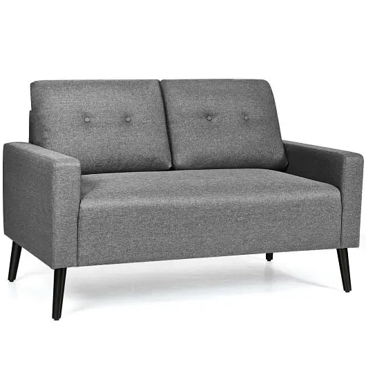 Costway Flexible 55 Inch Modern Loveseat Sofa Cloth Cushion, Silver Gray, HW64220GR
