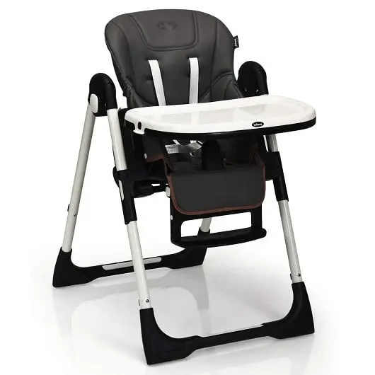 Costway Foldable High chair Multiple Adjustable Backrest, Dark Gray, BB5250DKGR