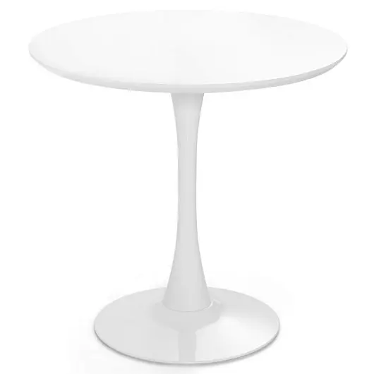 Costway 32 Inch Modern Tulip Round Dining Table MDF Top, White, HV10402WH
