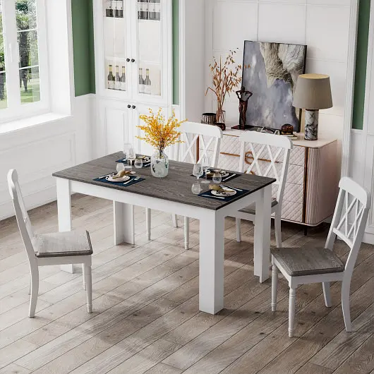 Costway 47 Inches Dining Table Kitchen and Dining Room, Dark Charcoal, KC55540BN