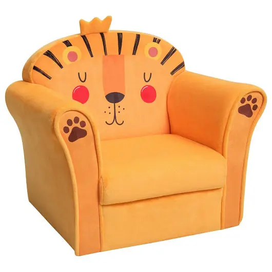 Costway Kids Armrest Lion Upholstered Sofa, HW65435