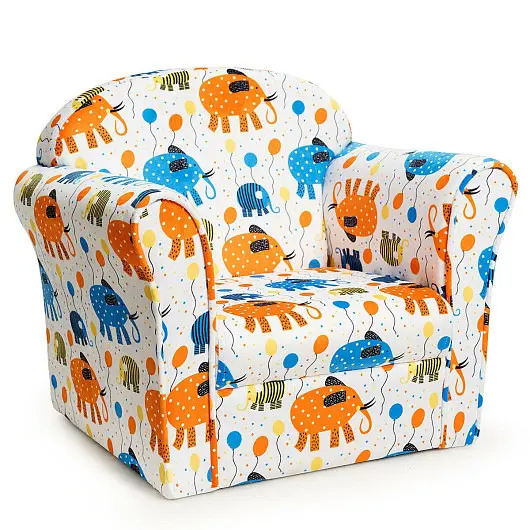 Costway Performance Kids Elephant Upholstered Sofa Armrest, HW65437