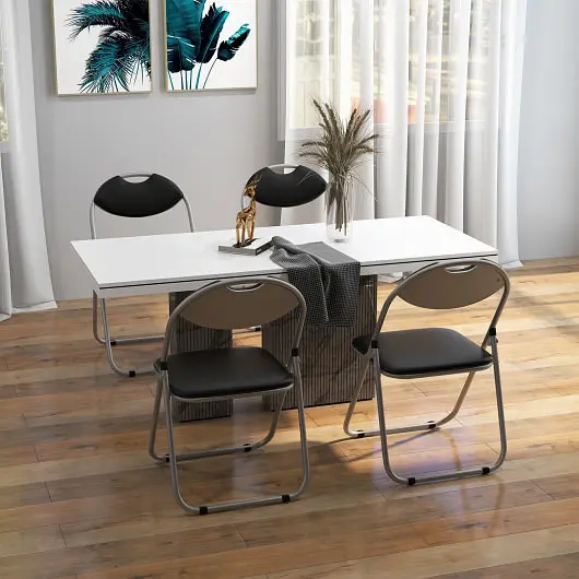 Costway Travel-friendly Folding Dining Chairs Set Carrying Handles, Set 4, HW54398-4