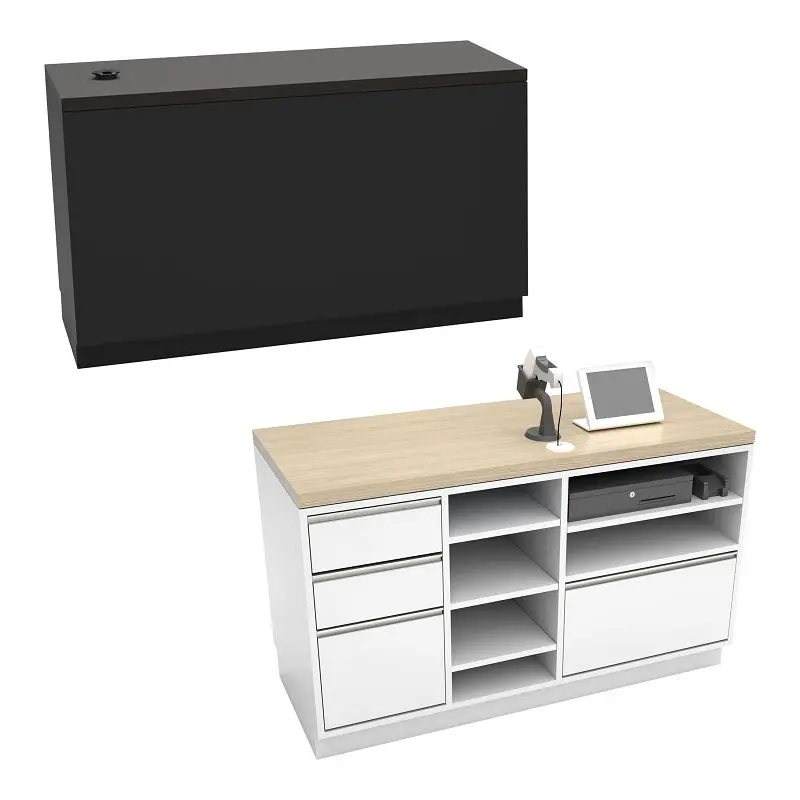 Econoco Deluxe Cash Wrap Retail Counters, 55" Wide, DDCW55BLG