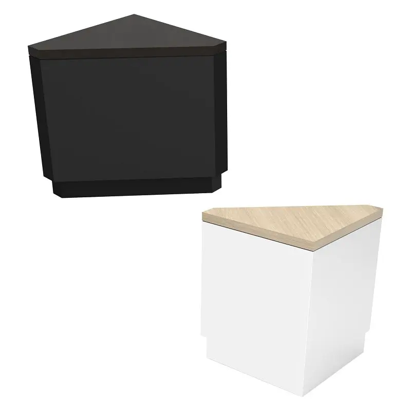 Econoco Deluxe Corner Retail Counter, Matte Black Black Woodgrain Top, DDPED22BLG