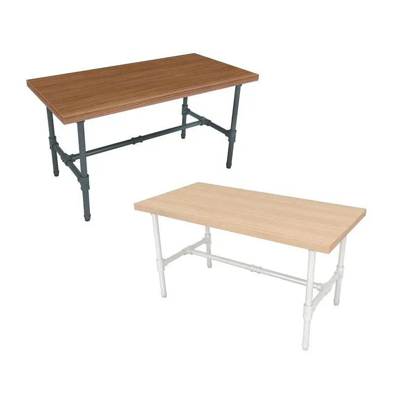 Econoco Pipeline Small Nesting Table, Grey Frame Midnight Black Table Top, PSNTSGBKSET