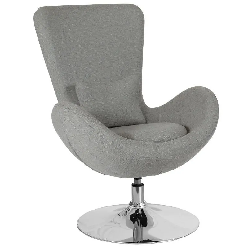 Flash All-Weather Furniture Egg Series Light Graphite Fabric Side Reception Chair, CH-162430-LTGY-FAB-GG Flash Furniture