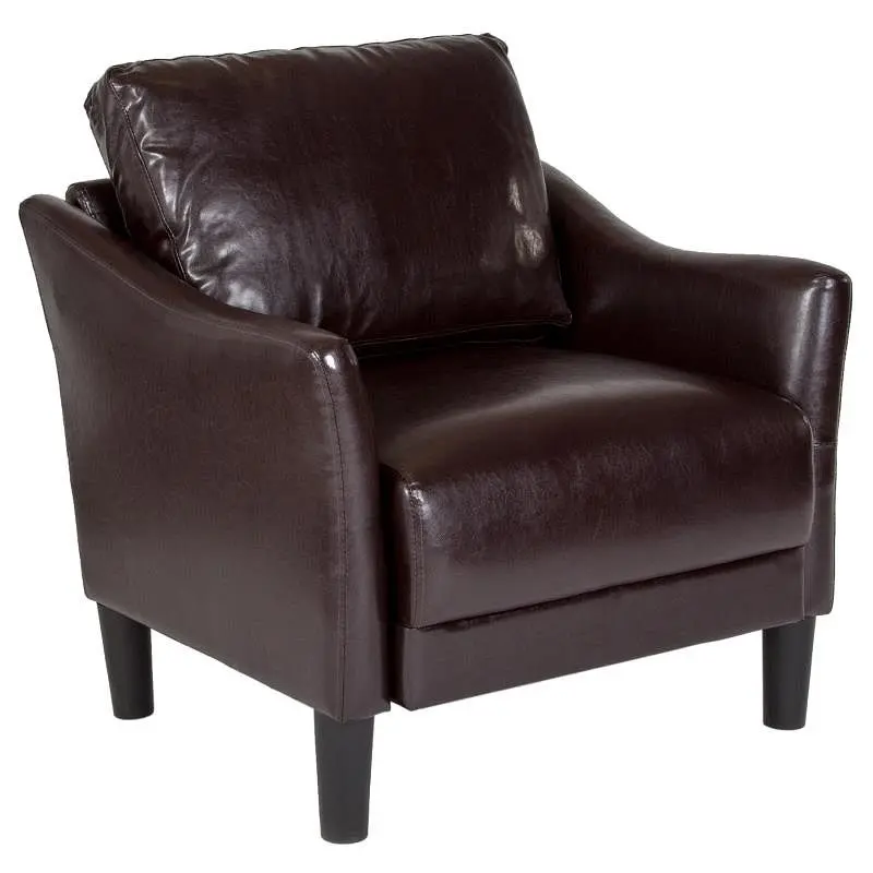 Flash Bright Furniture Asti Upholstered Chair Walnut LeatherSoft, SL-SF915-1-BRN-GG Flash Furniture