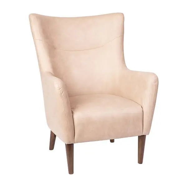 Flash Chemical-Resistant Furniture Connor Traditional Wingsupport Accent Chair, Commercial Grade Faux Leather Upholstery a...