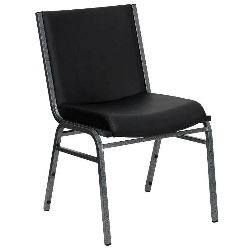 Flash Commercial-Grade Furniture HERCULES Series Heavy Duty Black Vinyl Stack Chair, XU-60153-BK-VYL-GG Flash Furniture