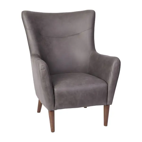 Flash Compact Furniture Connor Traditional Wingsupport Accent Chair, Commercial Grade Faux Leather Upholstery and Wooden F...