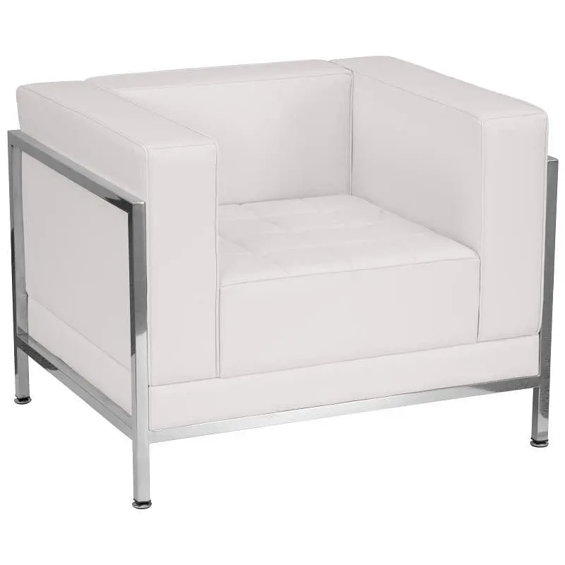 Flash Contemporary Furniture HERCULES Imagination Series Contemporary Melrose White LeatherSoft Chair Encasing Frame, ZB-I...