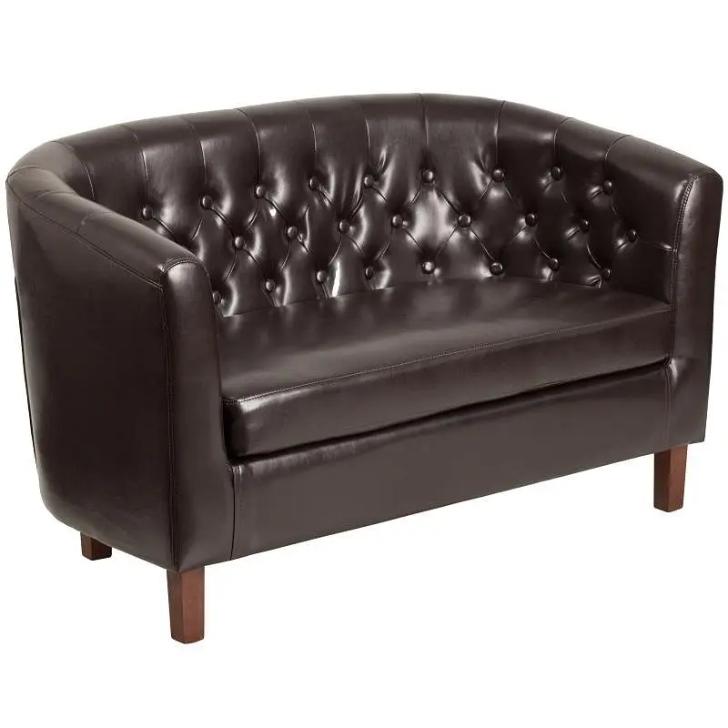Flash Corrosion-Resistant Furniture HERCULES Colindale Series Beige LeatherSoft Tufted Loveseat, QY-B16-2-HY-9030-8-BN-GG ...