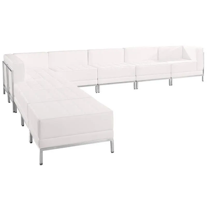 Flash CSA-Approved Furniture HERCULES Imagination Series Melrose White LeatherSoft Sectional Configuration, Fixed Width 14...