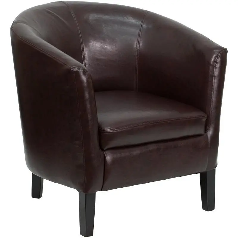 Flash CSA-Approved Furniture Lauren Espresso LeatherSoft Barrel Influenced Guest Chair, GO-S-11-BN-BARREL-GG Flash Furniture