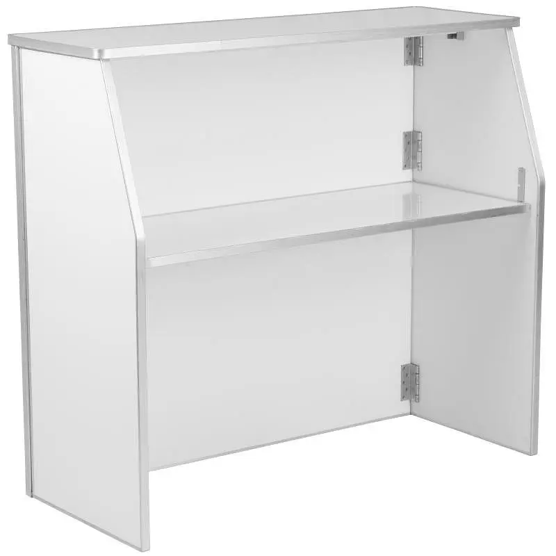 Flash Deluxe Furniture Amara 4' Pure White Laminate Foldable Bar - Travel-friendly Event Bar, XA-BAR-48-WH-GG Flash F...
