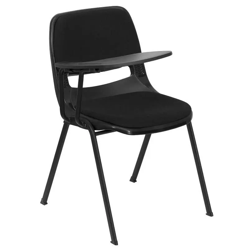 Flash Deluxe Furniture HERCULES Black Padded Ergonomic Shell Chair Right Handed Flip-Up Tablet Arm, RUT-EO1-01-PAD-RTAB-GG...