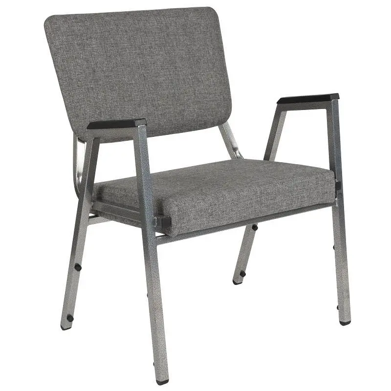 Flash Dependable Furniture HERCULES Series 1000 lb. Rated Gray Antimicrobial Fabric Bariatric Medical Reception Arm Chair ...