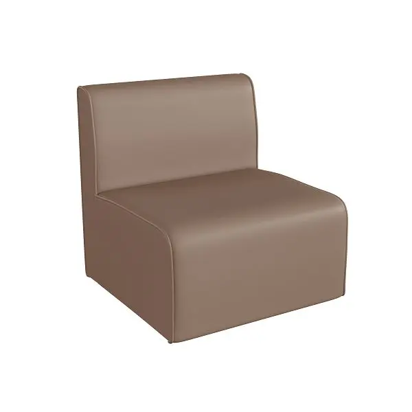 Flash Durable Furniture Bright Beginnings Commercial Grade Modular Classroom Soft Seating, Armless 1-Seater Sofa, Neutral ...