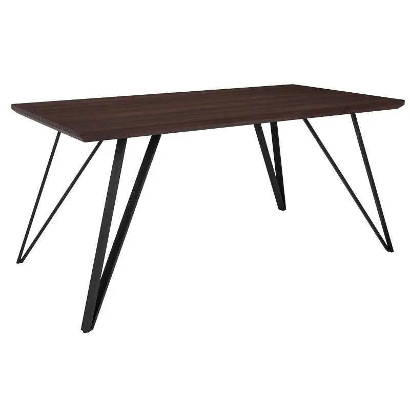 Flash Durable Furniture Corinth 31.5" x 63" Rectangular Dining Table Dark Ash Finish, HG-DT012-64054-GG Flash Fu...