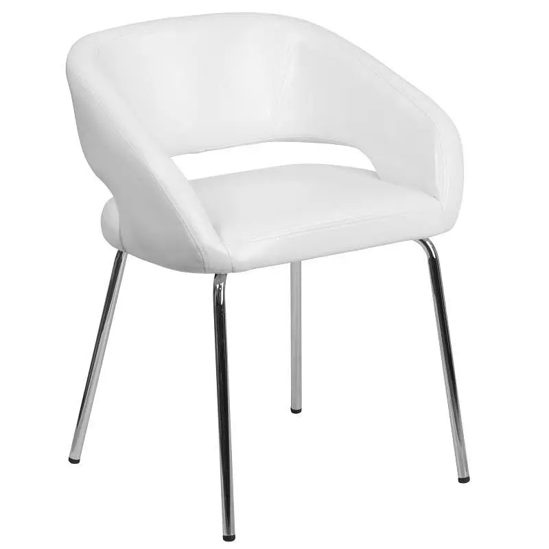 Flash Easy Furniture Fusion Series Contemporary Ivory LeatherSoft Side Reception Chair, CH-162731-WH-GG Flash Furniture