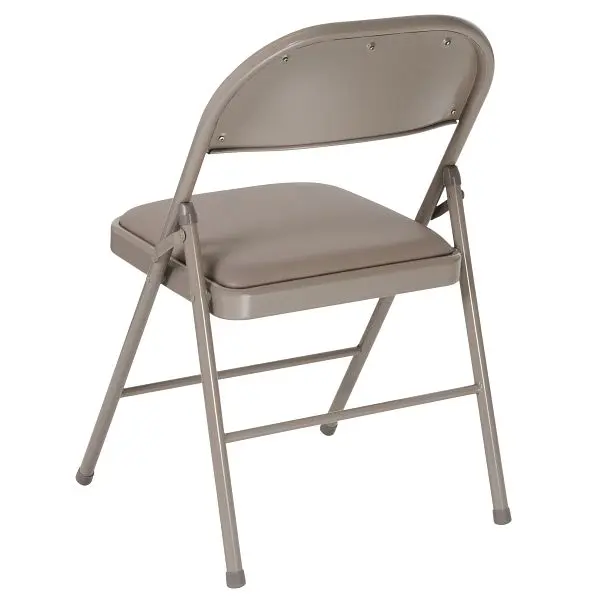 Flash Easy Furniture HERCULES Series Double Braced Silver Gray Vinyl Folding Chair, Pack 2, 2-HA-F003D-GY-GG Flash Furniture