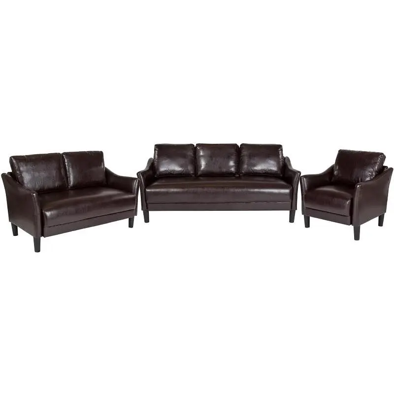 Flash Easy-Install Furniture Asti 3 Piece Upholstered Set Brown LeatherSoft, SL-SF915-SET-BRN-GG Flash Furniture