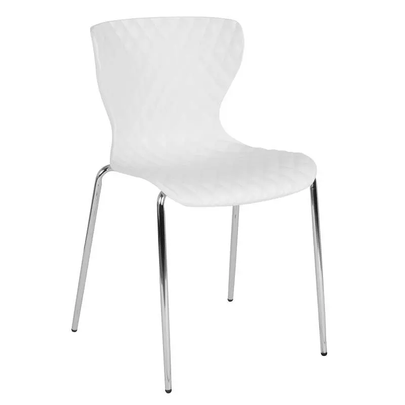 Flash Elite Furniture Lowell Contemporary Design White Plastic Stack Chair, LF-7-07C-WH-GG Flash Furniture