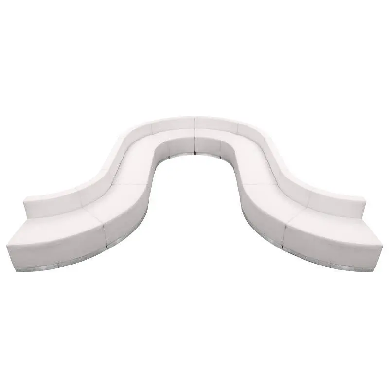 Flash Expert Furniture HERCULES Alon Series Melrose White LeatherSoft Reception Configuration, 10 Pieces, ZB-803-450-SET-W...