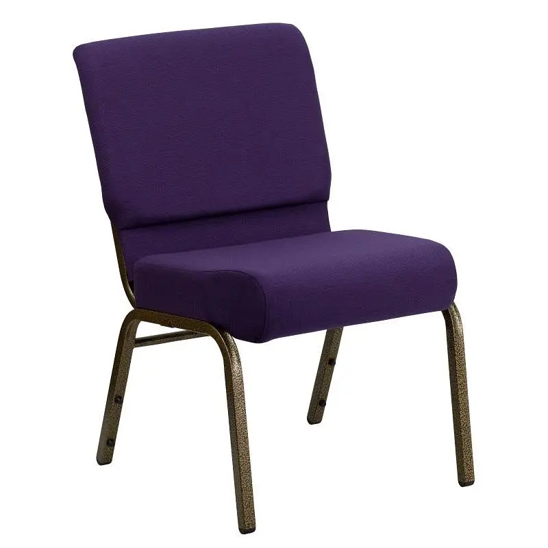 Flash Expert Furniture HERCULES Series 21''W Stacking Church Chair Royal Purple Fabric - Gold Vein Frame, FD-CH0...