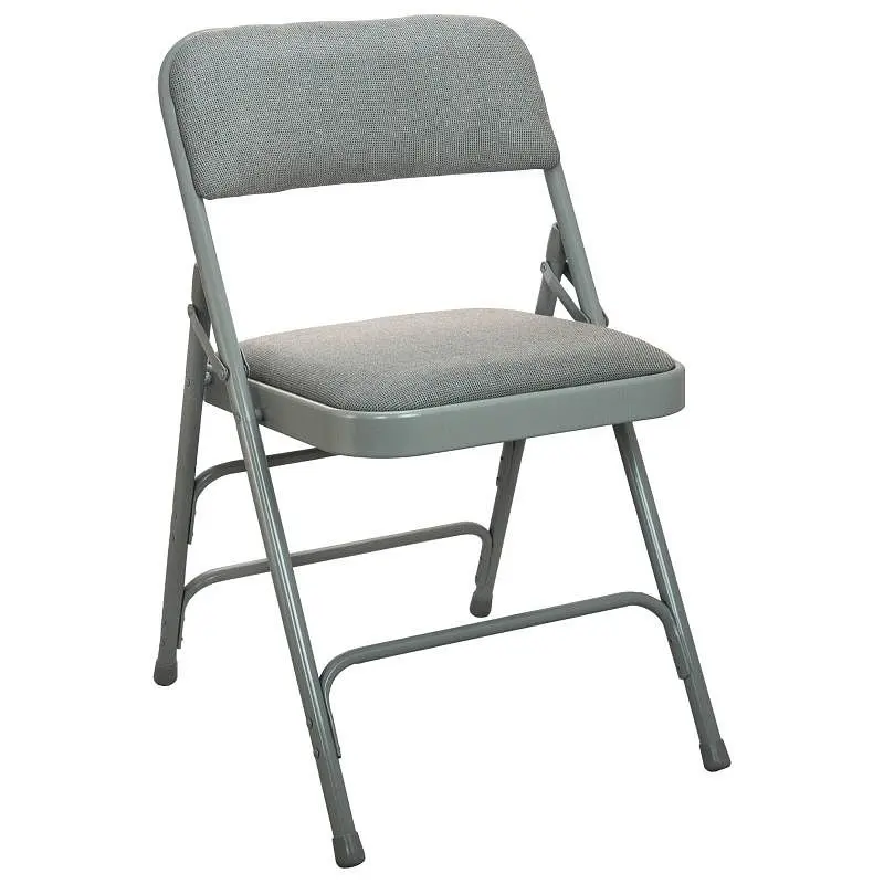 Flash Furniture Advantage Grey Padded Metal Folding Chair - Grey 1- Fabric Seat, DPI903F-GG
