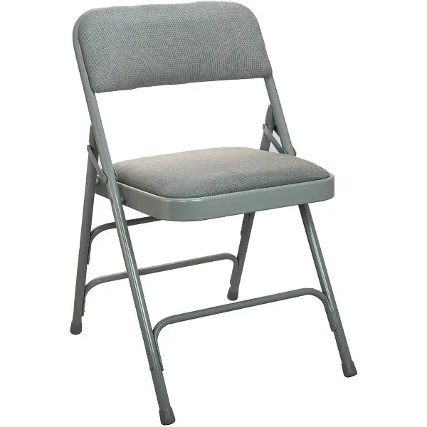 Flash Furniture Advantage Grey Padded Metal Folding Chair, Grey 1- Fabric Seat, Bundle 2, DPI903F-GG-2